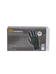 GEBOL Jednorazové nitrilové rukavice čierne 80ks XL